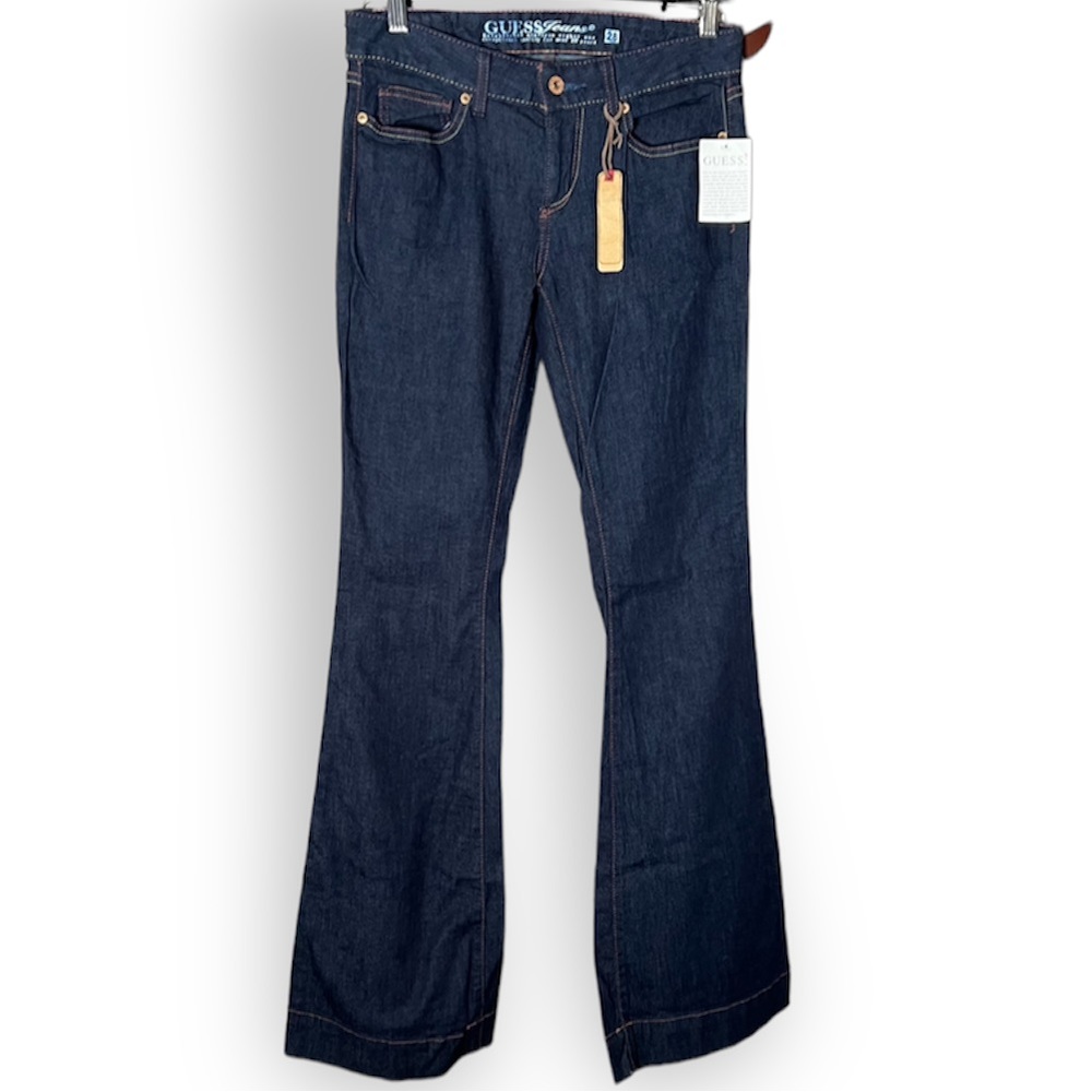 Guess jeans Charlie flare stretch dark blue denim women size 28